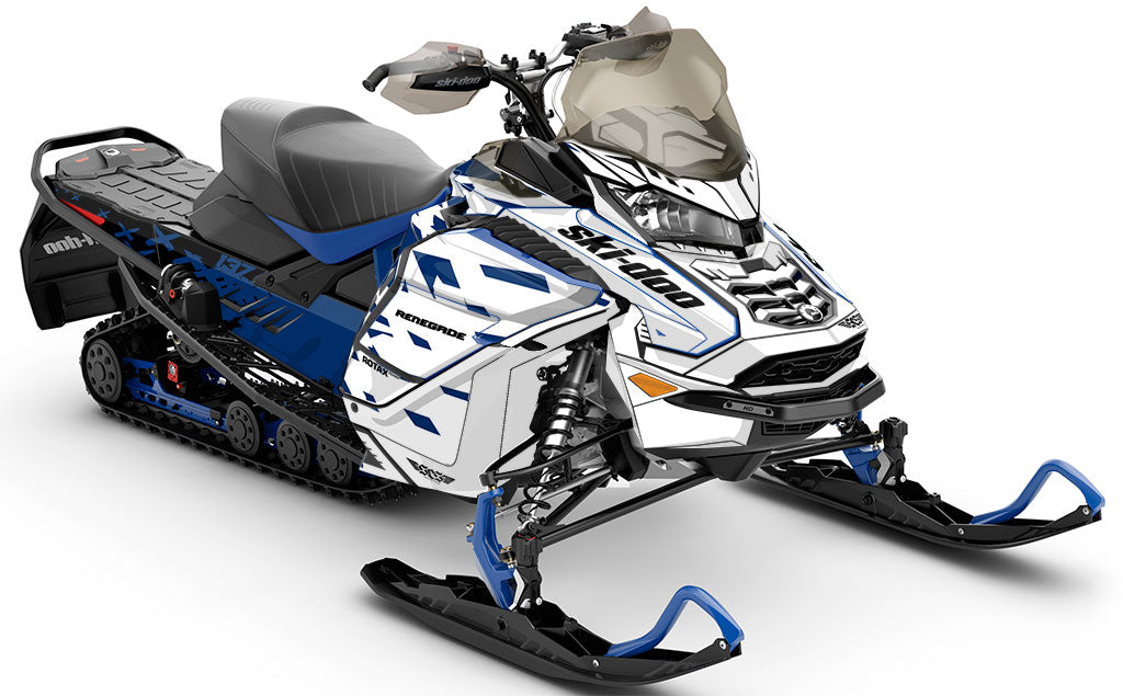 Crossup Blue White Ski-Doo REV Gen4 Wide Partial Coverage Sled Wrap