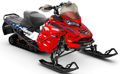 Crossup Blue Manta Ski-Doo REV Gen4 Wide Partial Coverage Sled Wrap