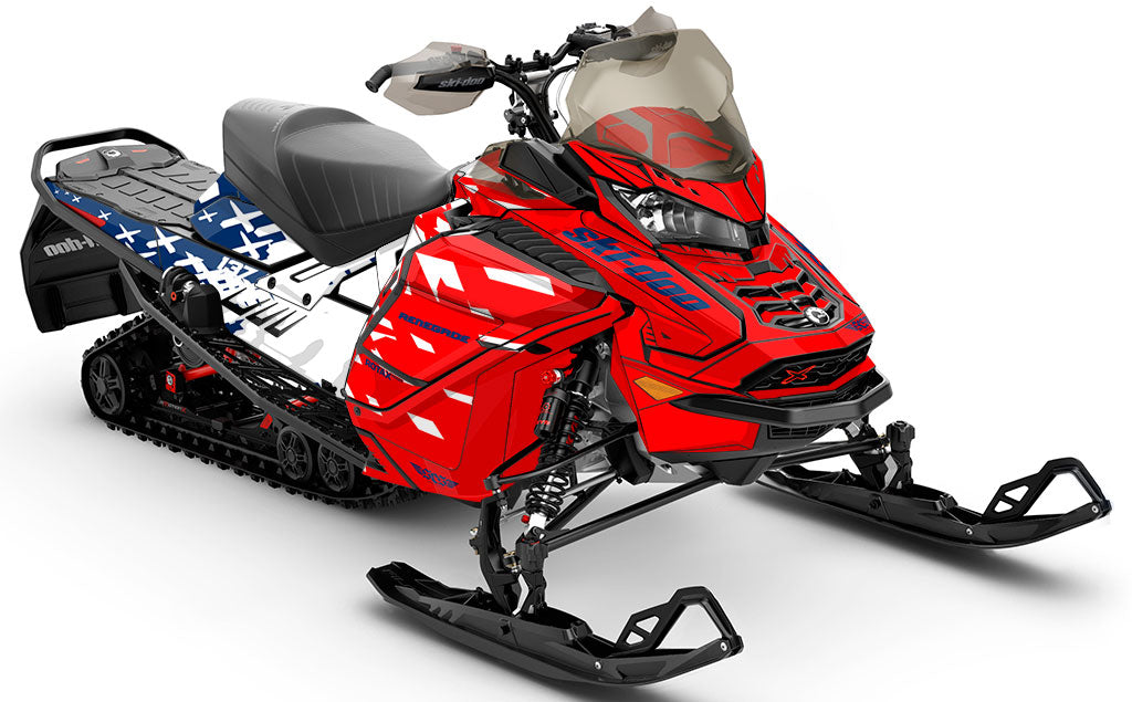 Crossup Blue Manta Ski-Doo REV Gen4 Wide Less Coverage Sled Wrap