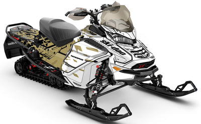 Crossup White Gold Ski-Doo REV Gen4 Wide Premium Coverage Sled Wrap