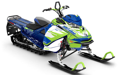 Descent Blue Green Ski-Doo REV Gen4 Freeride Full Coverage Sled Wrap