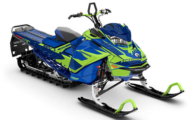 Descent DrkBlue Green Ski-Doo REV Gen4 Freeride Less Coverage Sled Wrap