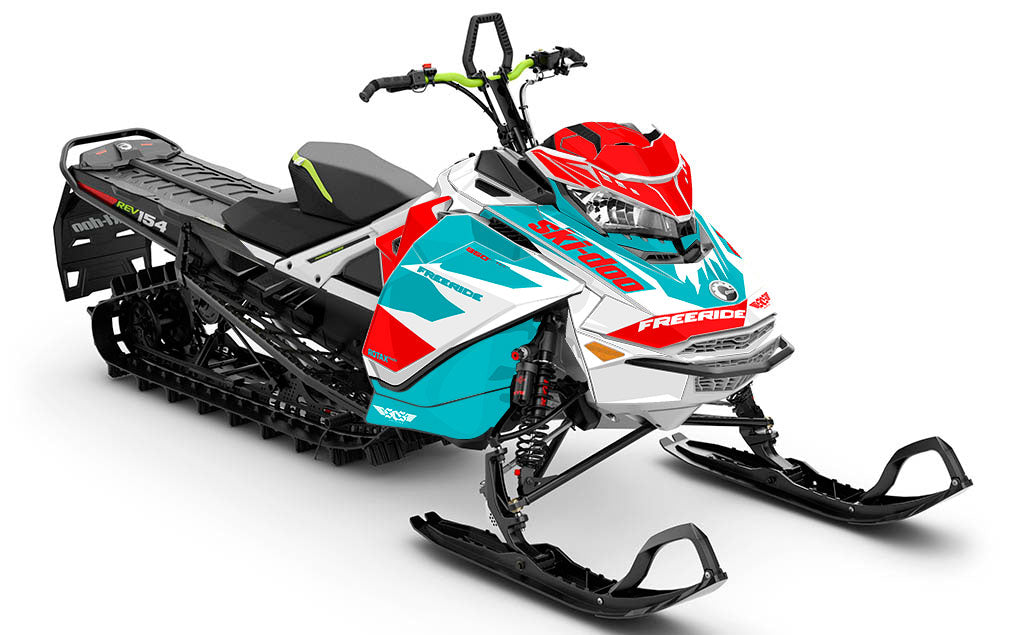 Descent Red White Ski-Doo REV Gen4 Freeride Premium Coverage Sled Wrap