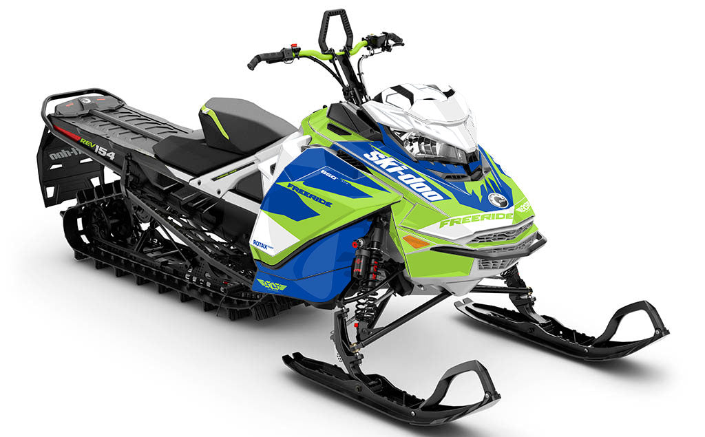 Descent White Green Ski-Doo REV Gen4 Freeride Premium Coverage Sled Wrap