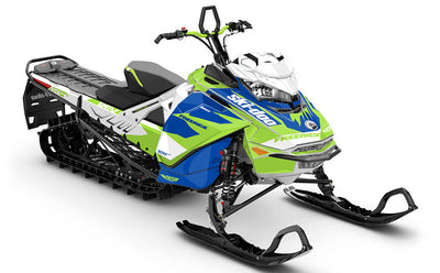 Descent White Green Ski-Doo REV Gen4 Freeride Full Coverage Sled Wrap