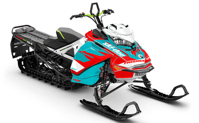 Descent White Teal Ski-Doo REV Gen4 Freeride Premium Coverage Sled Wrap