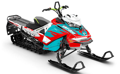 Descent White Teal Ski-Doo REV Gen4 Freeride Full Coverage Sled Wrap