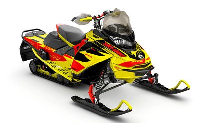 Descent Red Yellow Ski-Doo REV Gen4 MXZ Partial Coverage Sled Wrap