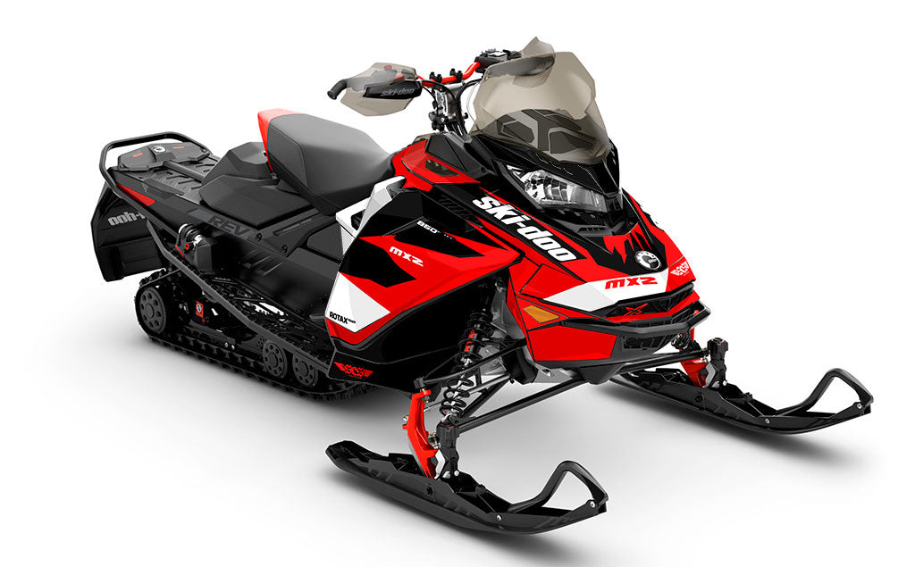 Descent White Red Ski-Doo REV Gen4 MXZ Premium Coverage Sled Wrap