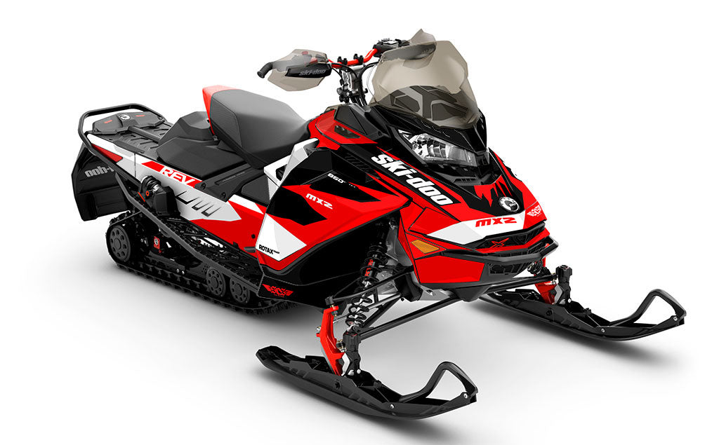 Descent White Red Ski-Doo REV Gen4 MXZ Full Coverage Sled Wrap