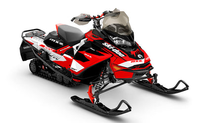 Descent White Red Ski-Doo REV Gen4 MXZ Less Coverage Sled Wrap