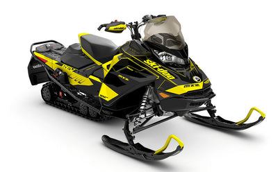 Descent Yellow DrkGrey Ski-Doo REV Gen4 MXZ Full Coverage Sled Wrap