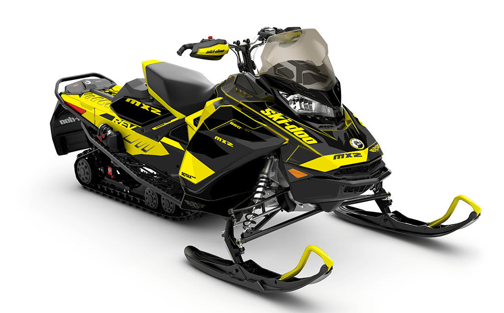 Descent Yellow DrkGrey Ski-Doo REV Gen4 MXZ Less Coverage Sled Wrap