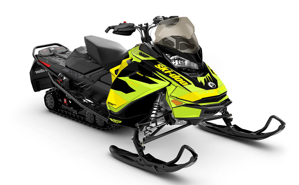Descent Yellow Green Ski-Doo REV Gen4 MXZ Premium Coverage Sled Wrap
