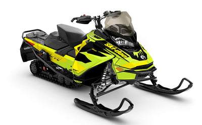 Descent Yellow Green Ski-Doo REV Gen4 MXZ Full Coverage Sled Wrap