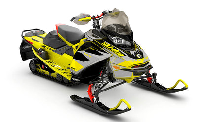 Descent Yellow Grey Ski-Doo REV Gen4 MXZ Premium Coverage Sled Wrap