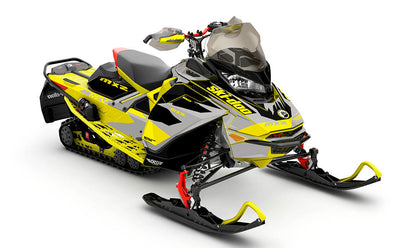 Descent Yellow Grey Ski-Doo REV Gen4 MXZ Partial Coverage Sled Wrap