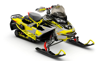 Descent Yellow Grey Ski-Doo REV Gen4 MXZ Less Coverage Sled Wrap