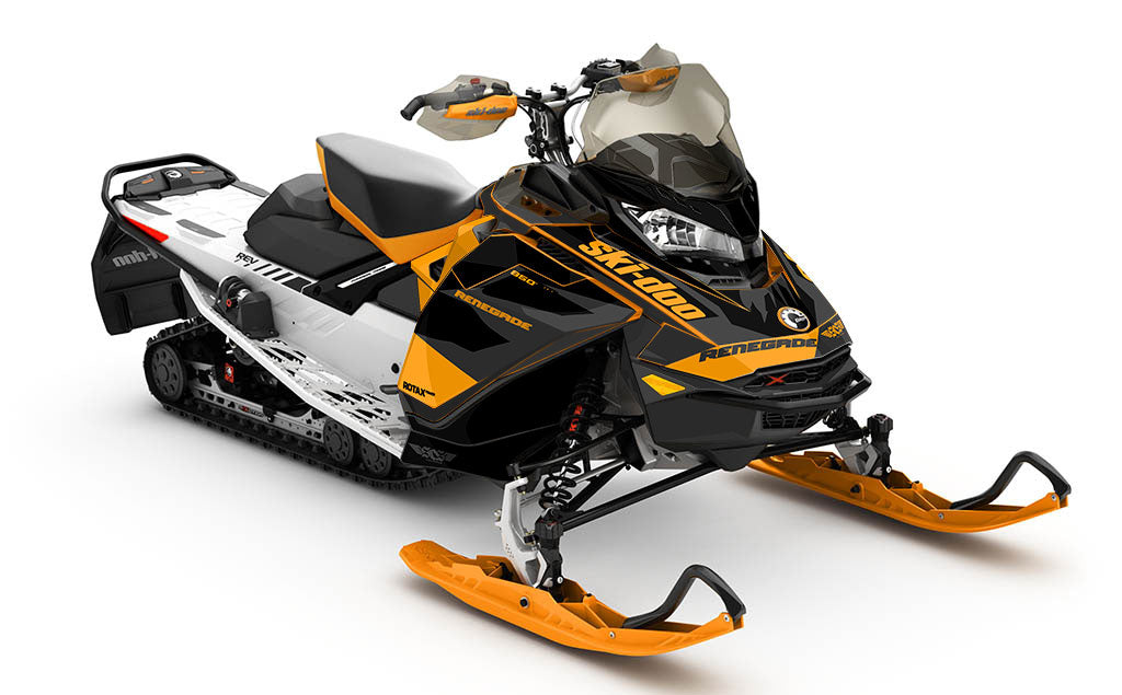 Descent DrkGrey White Ski-Doo REV Gen4 Renegade Premium Coverage Sled Wrap