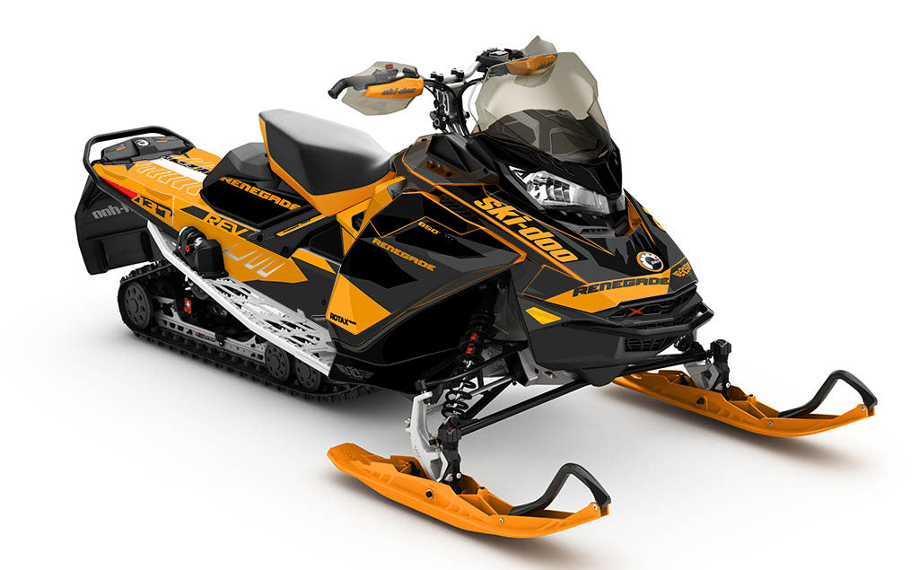 Descent DrkGrey White Ski-Doo REV Gen4 Renegade Less Coverage Sled Wrap