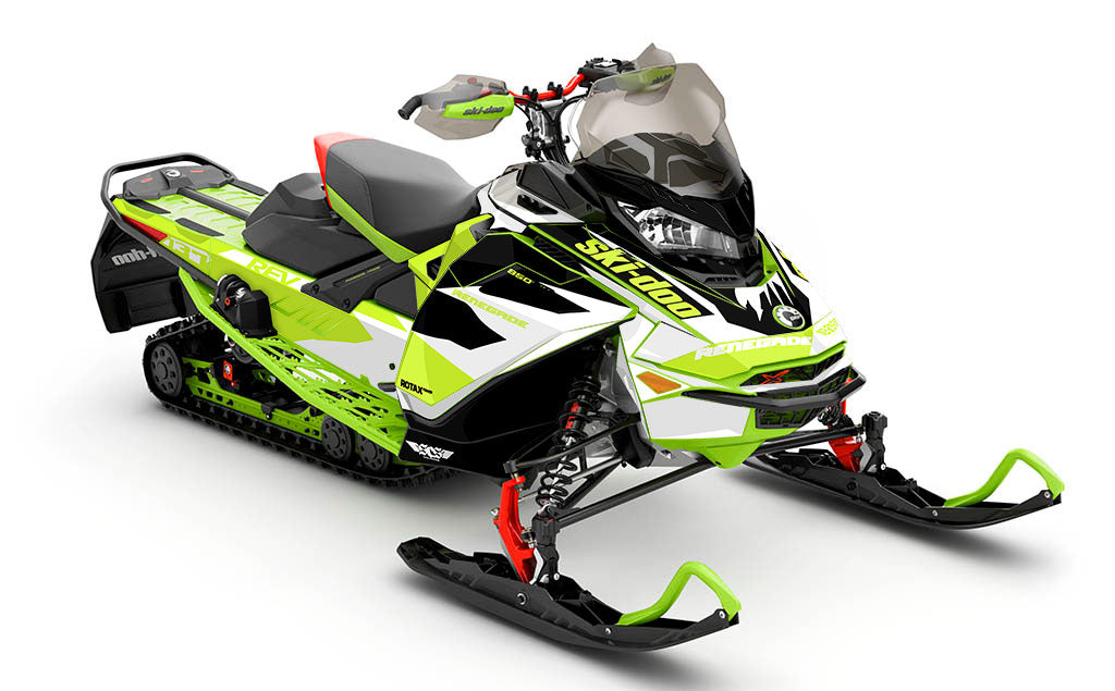 Descent Orange DrkGrey Ski-Doo REV Gen4 Renegade Full Coverage Sled Wrap