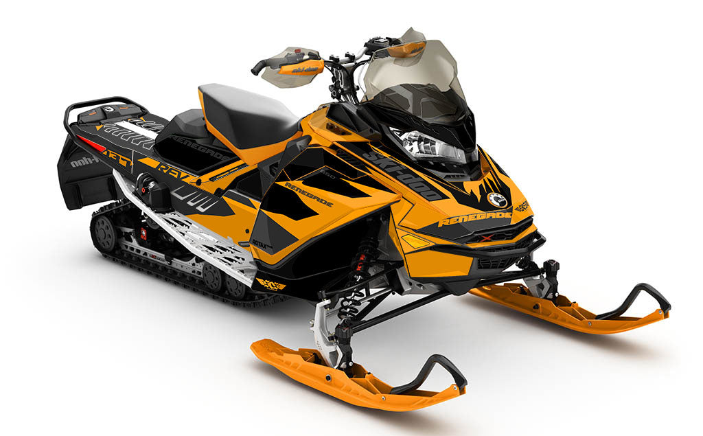 Descent Red DrkGrey Ski-Doo REV Gen4 Renegade Less Coverage Sled Wrap