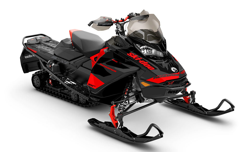 Descent Red White Ski-Doo REV Gen4 Renegade Premium Coverage Sled Wrap