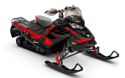 Descent Red White Ski-Doo REV Gen4 Renegade Full Coverage Sled Wrap