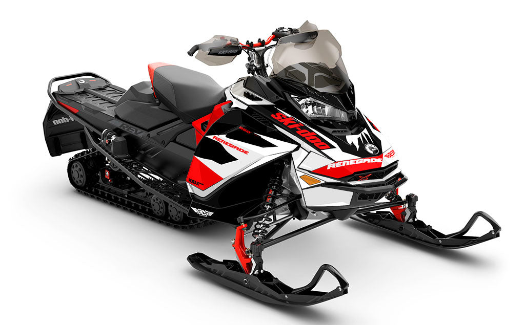 Descent White DrkGrey Ski-Doo REV Gen4 Renegade Premium Coverage Sled Wrap