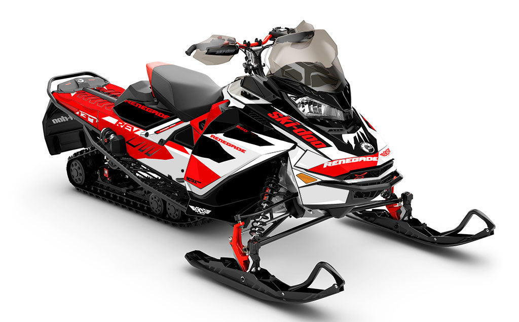 Descent White DrkGrey Ski-Doo REV Gen4 Renegade Less Coverage Sled Wrap