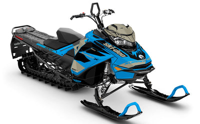 Descent Titanium Blue Ski-Doo REV Gen4 Summit Less Coverage Sled Wrap