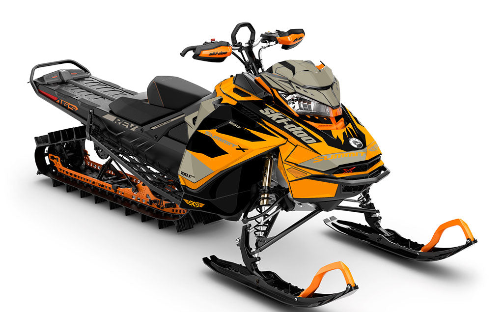 Descent Titanium Orange Ski-Doo REV Gen4 Summit Less Coverage Sled Wrap