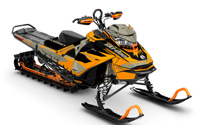 Descent Titanium Orange Ski-Doo REV Gen4 Summit Full Coverage Sled Wrap