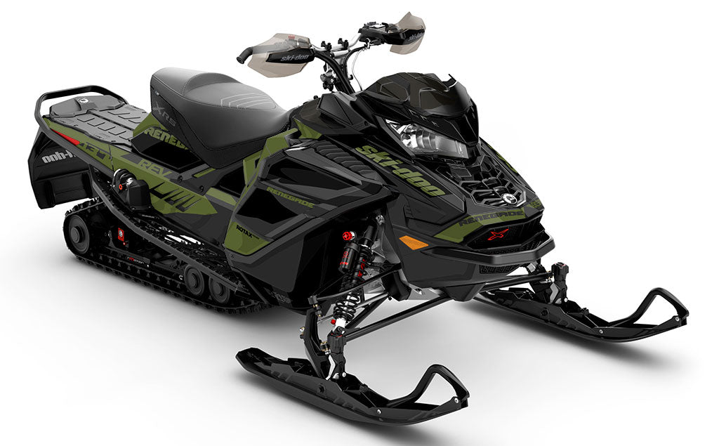 Descent Army DrkGrey Ski-Doo REV Gen4 Wide Partial Coverage Sled Wrap