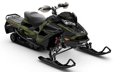 Descent Army DrkGrey Ski-Doo REV Gen4 Wide Partial Coverage Sled Wrap
