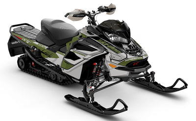 Descent Army LghtGrey Ski-Doo REV Gen4 Wide Full Coverage Sled Wrap