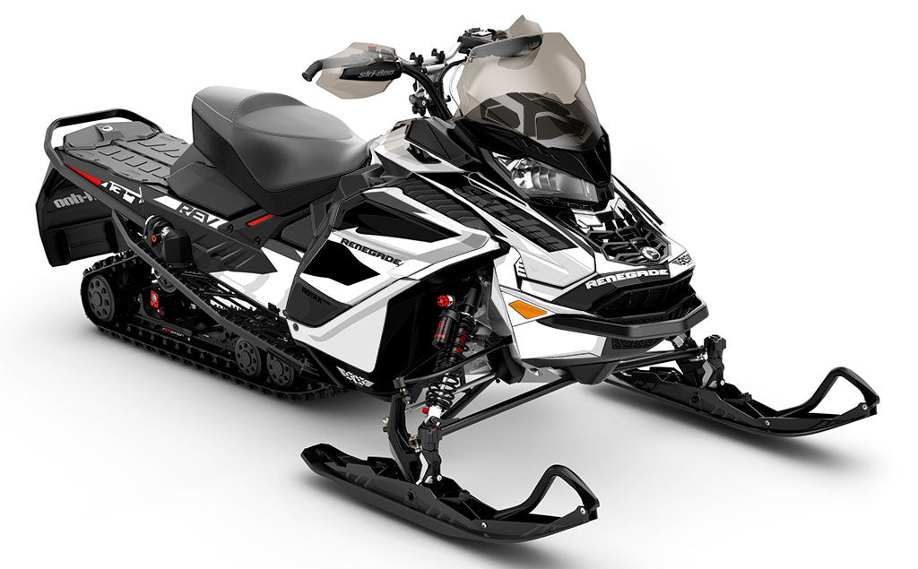 Descent DrkGrey White Ski-Doo REV Gen4 Wide Full Coverage Sled Wrap