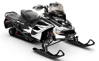 Descent DrkGrey White Ski-Doo REV Gen4 Wide Full Coverage Sled Wrap