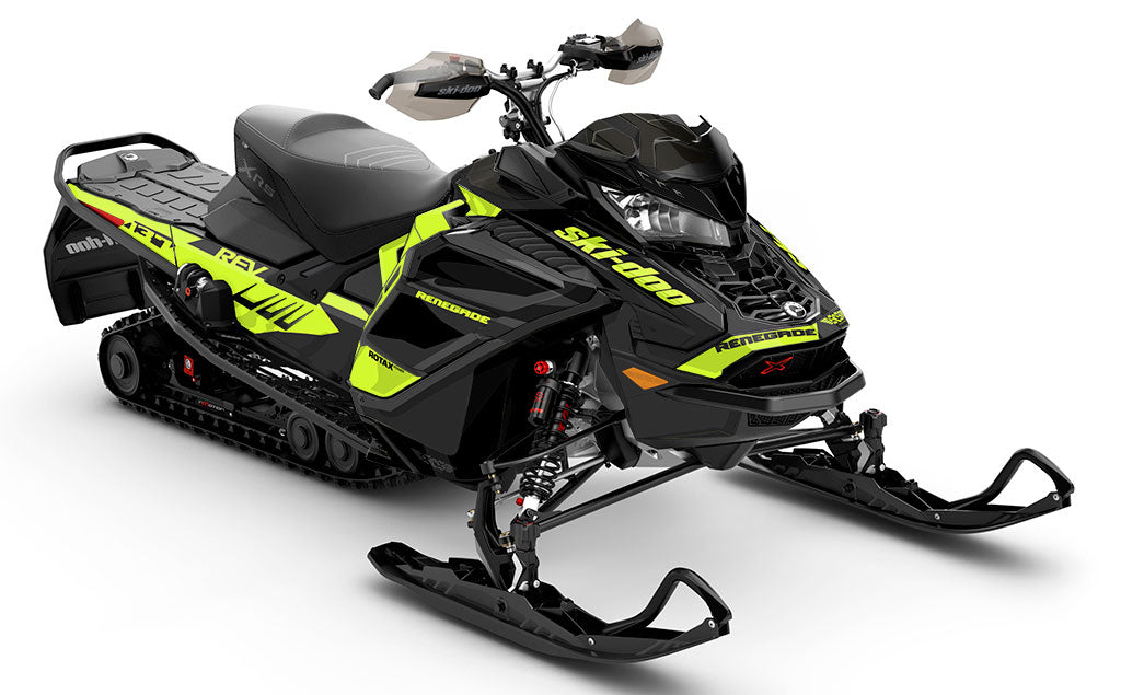 Descent Green DrkGrey Ski-Doo REV Gen4 Wide Full Coverage Sled Wrap