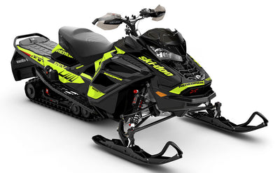 Descent Green DrkGrey Ski-Doo REV Gen4 Wide Partial Coverage Sled Wrap