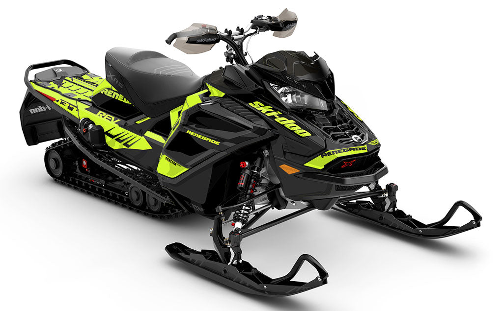 Descent Green DrkGrey Ski-Doo REV Gen4 Wide Less Coverage Sled Wrap