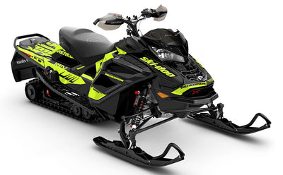 Descent Green DrkGrey Ski-Doo REV Gen4 Wide Less Coverage Sled Wrap