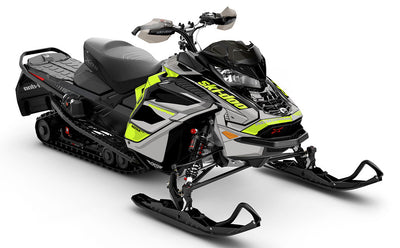 Descent Green LghtGrey Ski-Doo REV Gen4 Wide Premium Coverage Sled Wrap