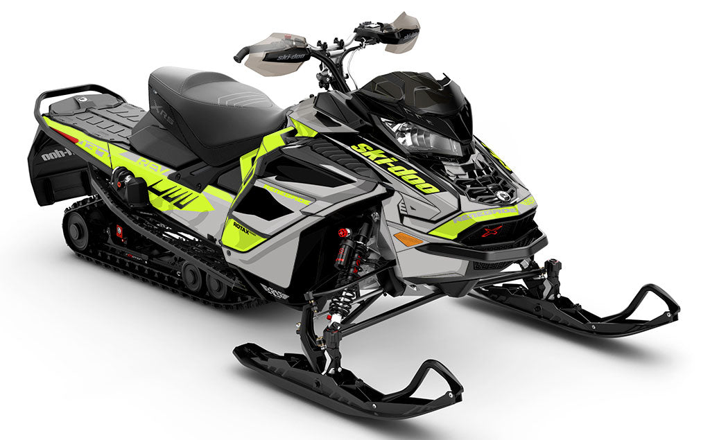 Descent Green LghtGrey Ski-Doo REV Gen4 Wide Full Coverage Sled Wrap