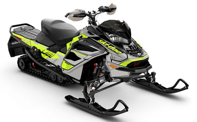 Descent Green LghtGrey Ski-Doo REV Gen4 Wide Full Coverage Sled Wrap