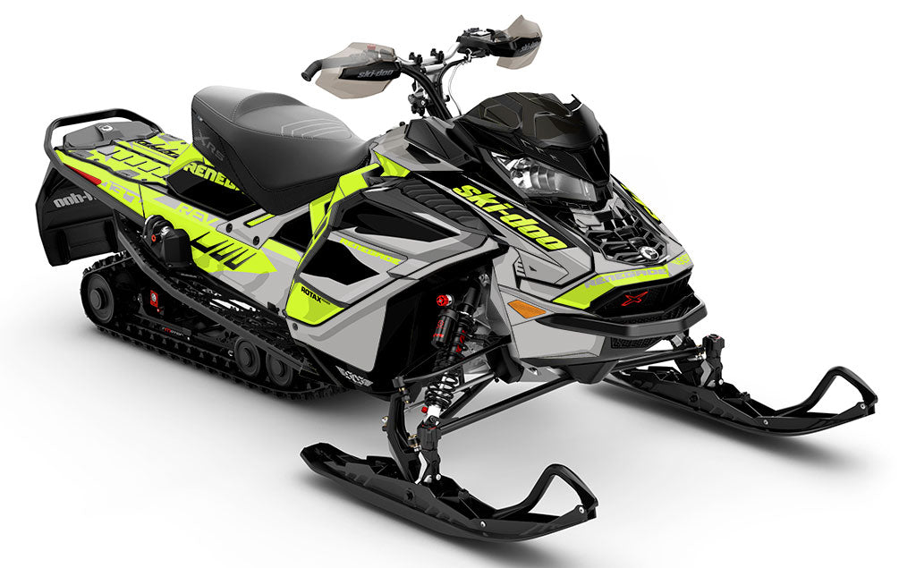 Descent Green LghtGrey Ski-Doo REV Gen4 Wide Less Coverage Sled Wrap