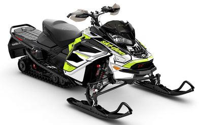 Descent Green White Ski-Doo REV Gen4 Wide Premium Coverage Sled Wrap