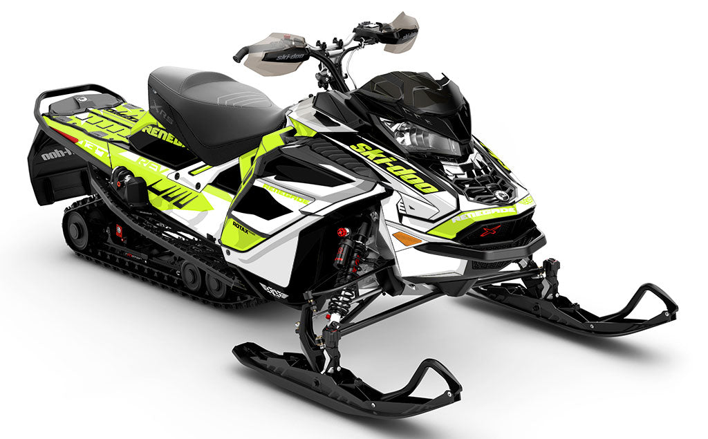 Descent Green White Ski-Doo REV Gen4 Wide Less Coverage Sled Wrap
