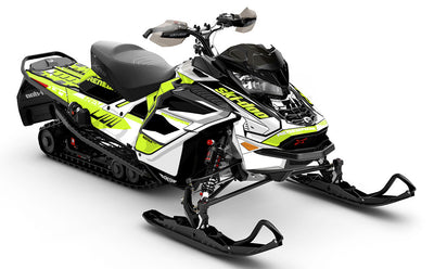 Descent Green White Ski-Doo REV Gen4 Wide Less Coverage Sled Wrap