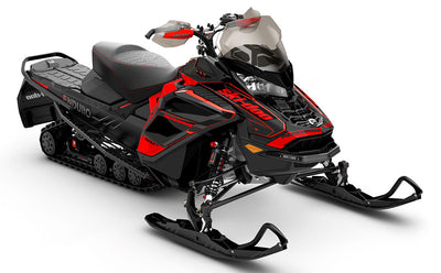 Descent Red DrkGrey Ski-Doo REV Gen4 Wide Premium Coverage Sled Wrap
